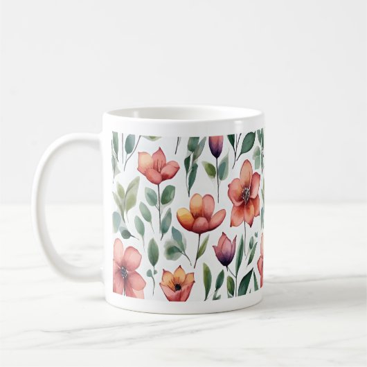 Mug Boue d'aquarelle florale (Gauche)