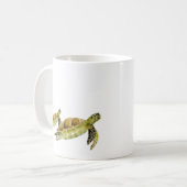 Mug Boue d'aquarelle marine de la tortue verte (Devant gauche)