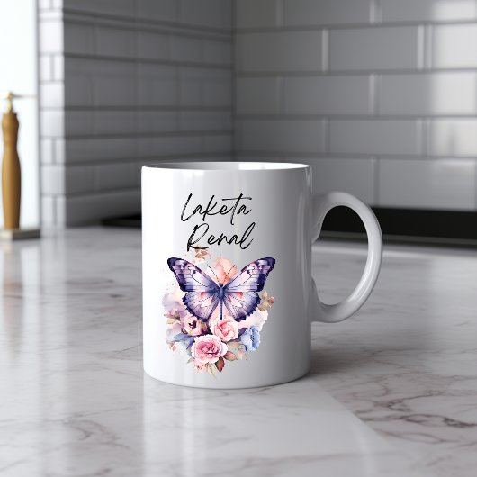 Mug Boue d'aquarelle papillon Messy