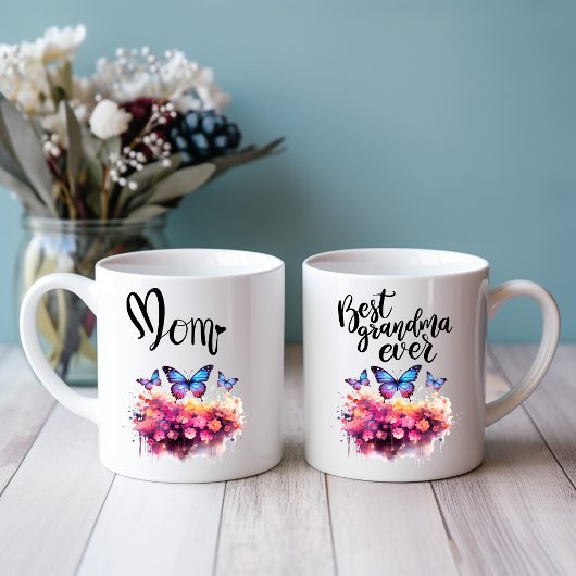 Mug Boue d'aquarelle papillon Messy