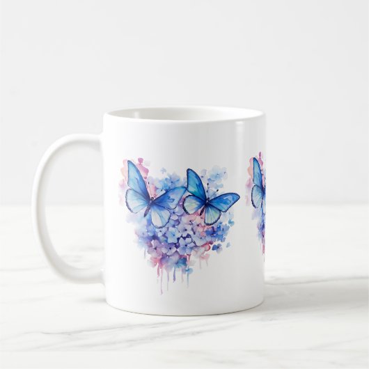 Mug Boue d'aquarelle papillon Messy (Gauche)