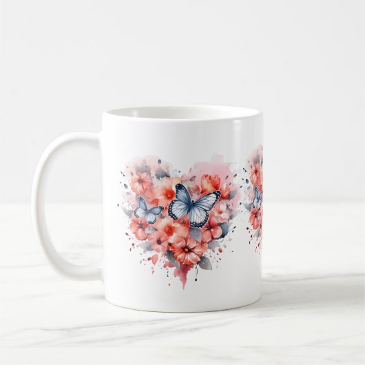 Mug Boue d'aquarelle papillon Messy (Gauche)