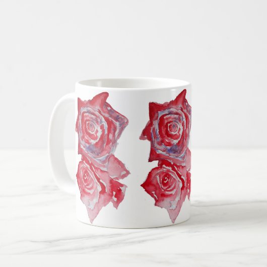 Mug Boue d'aquarelle rouge (Devant gauche)