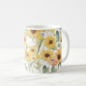 Mug Boue d'aquarelle tournesol (Devant droit)