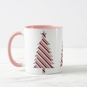 Mug Boue d'arbre de Noël rose Sucre de canne