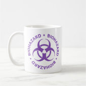 Mug Boue d'avertissement de risque biologique pourpre (Gauche)