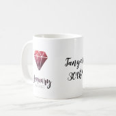 Mug Boue de Birthstone Garnet de janvier (Devant gauche)