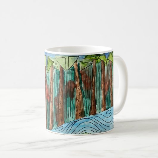 Mug Boue de café aquarelle (Devant droit)