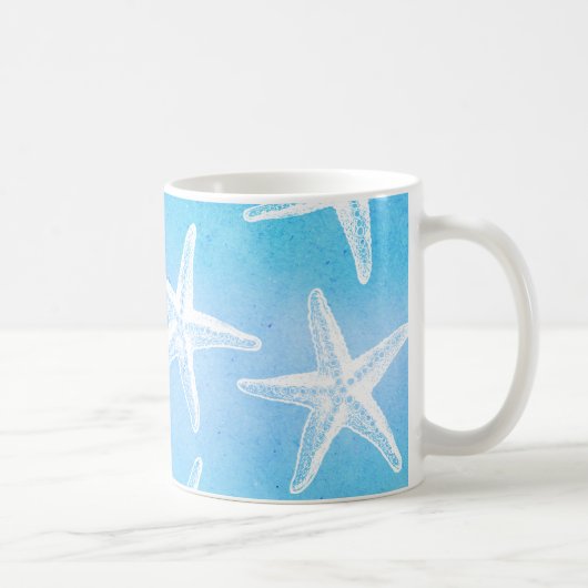 Mug Boue de café aquarelle - Starfish Turquoise (Droite)
