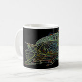 Mug Boue De Café Blanche Avec Vaisseau Art 1 E.1 (Devant gauche)