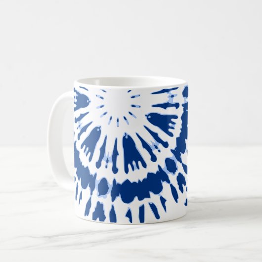 Mug Boue de café Indigo Blue Tie Dye (Devant gauche)