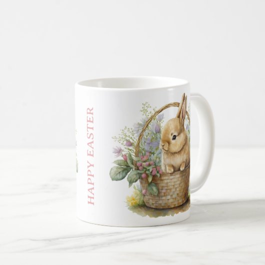 Mug Boue de café lapin d'aquarelle (Devant droit)
