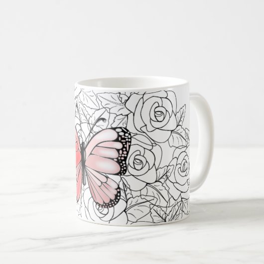 Mug Boue de café papillon (Devant droit)