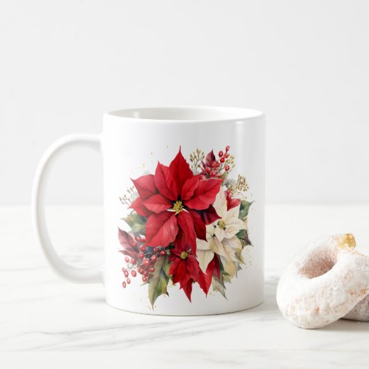 Mug Boue de café Poinsettia (Avec donut)