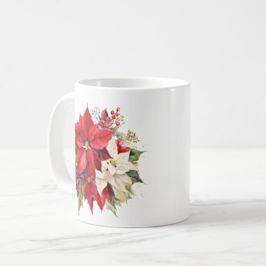 Mug Boue de café Poinsettia (Devant gauche)