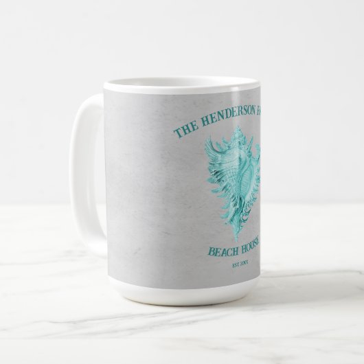 Mug Boue de café turquoise Conch Shell (Devant gauche)