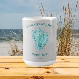 Mug Boue de café turquoise Conch Shell