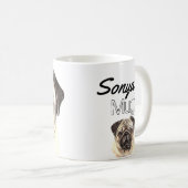 Mug Boue de Carlin d'aquarelle personnalisée (Devant droit)