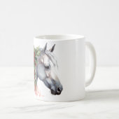 Mug Boue de Cheval d'aquarelle de Noël (Devant droit)
