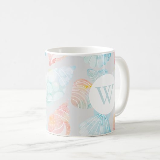 Mug Boue de coquillages d'aquarelle (Devant droit)