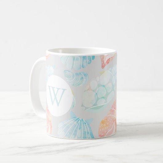 Mug Boue de coquillages d'aquarelle (Devant gauche)