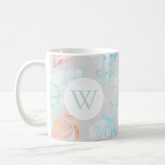 Mug Boue de coquillages d'aquarelle (Gauche)
