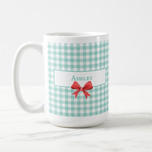 Mug Boue de En vichy verte vintage (Gauche)