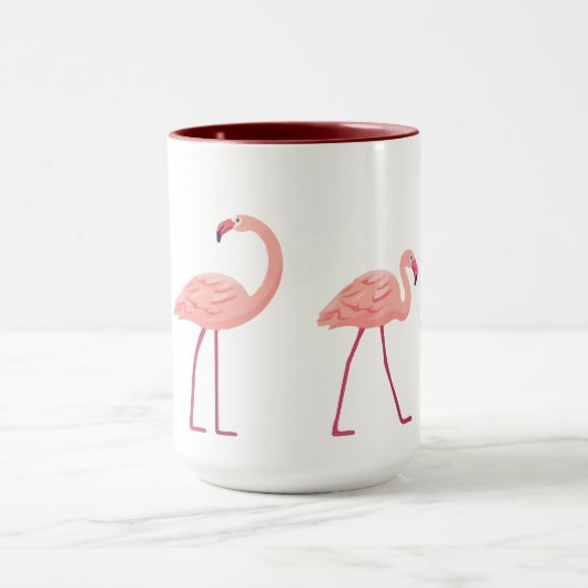Mug Boue de Flamants roses d'aquarelle (Centre)