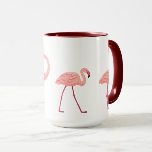 Mug Boue de Flamants roses d'aquarelle (Devant droit)