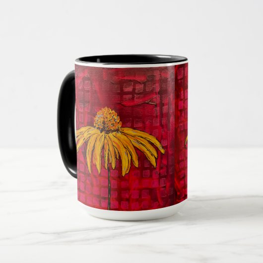 Mug Boue de fleur magenta (Devant gauche)