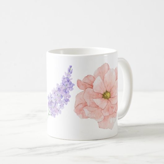 Mug Boue de fleurs d'aquarelle (Devant droit)