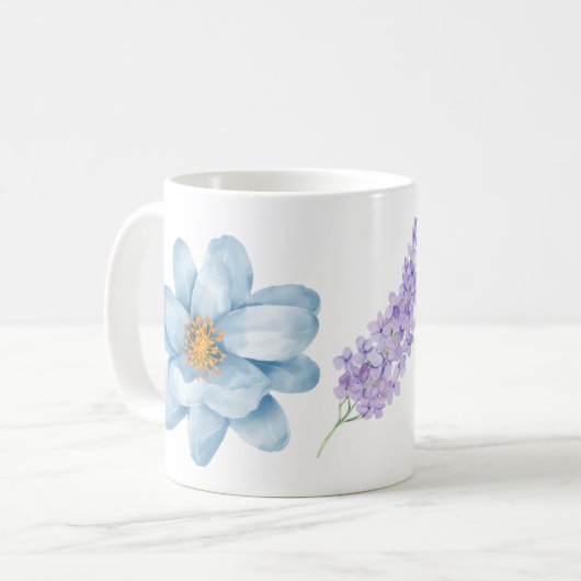Mug Boue de fleurs d'aquarelle (Devant gauche)