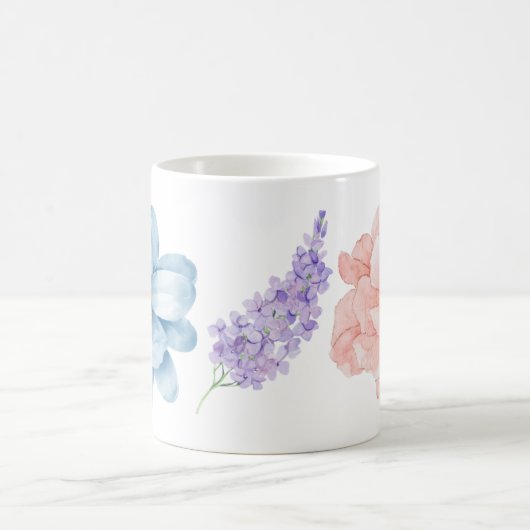 Mug Boue de fleurs d'aquarelle (Centre)