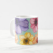 Mug Boue de fleurs d'aquarelle (Devant gauche)
