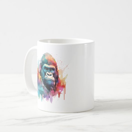 Mug Boue de gorille d'aquarelle (Devant gauche)
