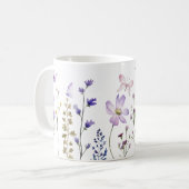 Mug Boue de jardin Fleur sauvage de printemps d'aquare (Devant gauche)