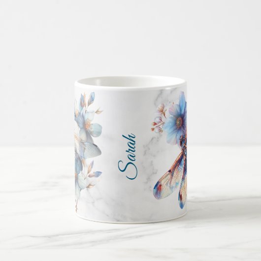 Mug Boue de libellules d'aquarelle personnalisée (Centre)