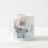 Mug Boue de libellules d'aquarelle personnalisée (Devant gauche)
