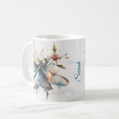 Mug Boue de libellules d'aquarelle personnalisée (Devant gauche)