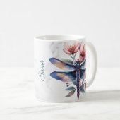 Mug Boue de libellules d'aquarelle personnalisée (Devant droit)