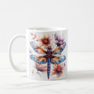 Mug Boue de libellules d'aquarelle personnalisée
