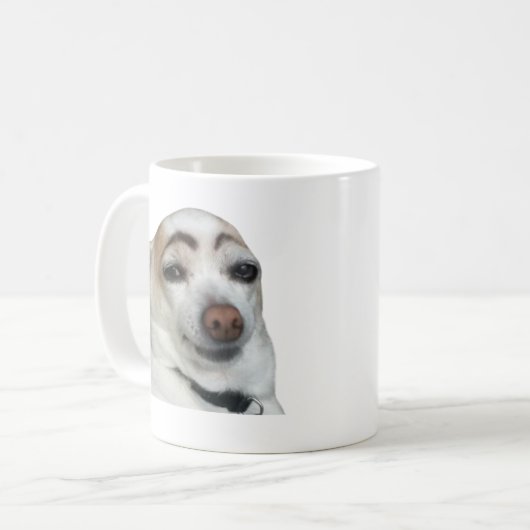 Mug Boue de mème de chien sourcil (Devant gauche)