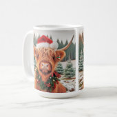 Mug Boue de Noël de vache Highland (Devant gauche)