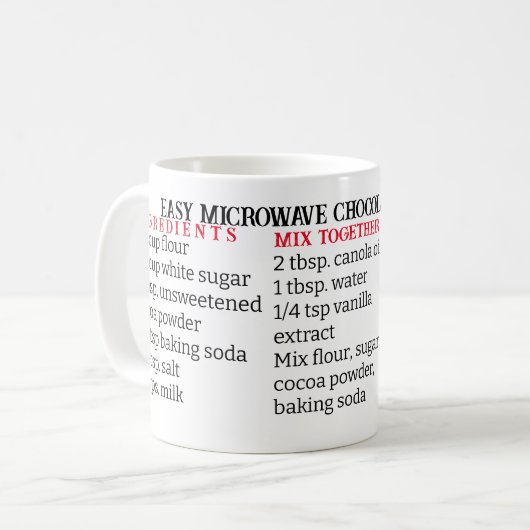 MUG BOUE DE RECETTES DE GÂTEAU MICRO-ONDES FACILE (Devant gauche)
