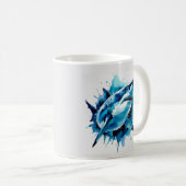 Mug Boue de requin aquarelle - Art océanique (Devant droit)