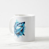 Mug Boue de requin aquarelle - Art océanique (Devant gauche)