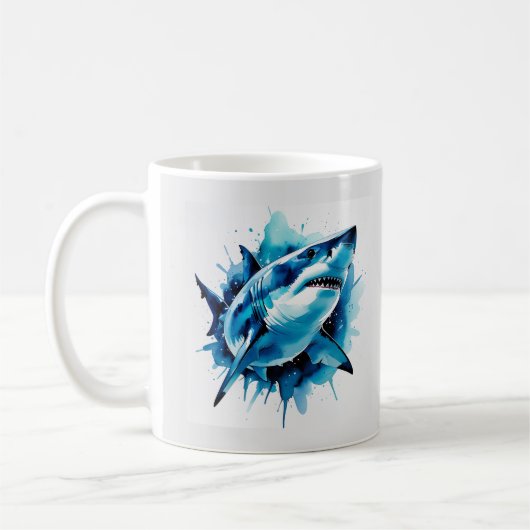 Mug Boue de requin aquarelle - Art océanique (Gauche)