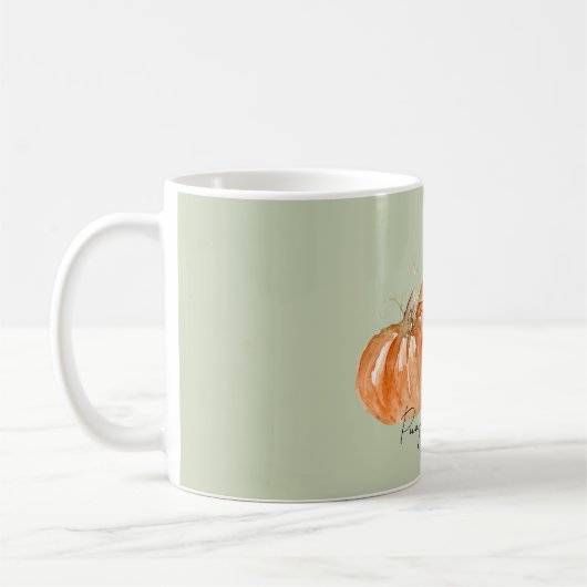 Mug Boue d'épices Citrouille de chute d'aquarelle (Gauche)