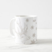 Mug Boue d'hiver de rennes et de flocons de neige (Devant gauche)