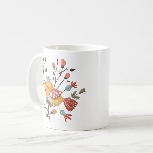 Mug Boue d'oiseaux scandinave (Devant gauche)